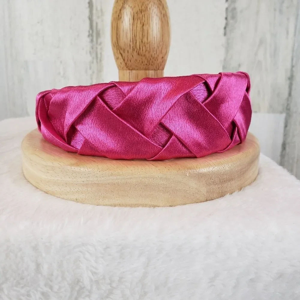 Hot Pink Basket Weave Headband